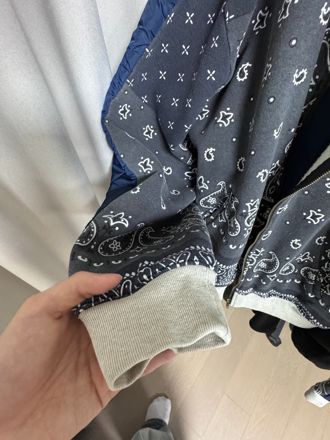 캐피탈 플리스 반다나 비부악 후드 블루종 블랙 상품이미지3