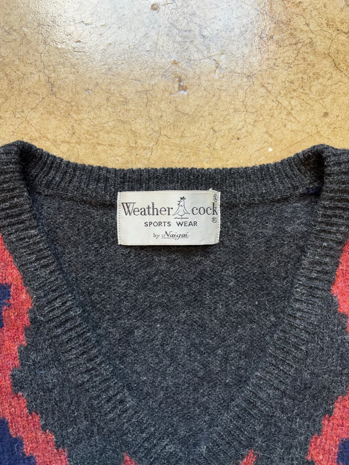 JPN Weather cock 울 패턴 브이넥 니트 상품이미지3