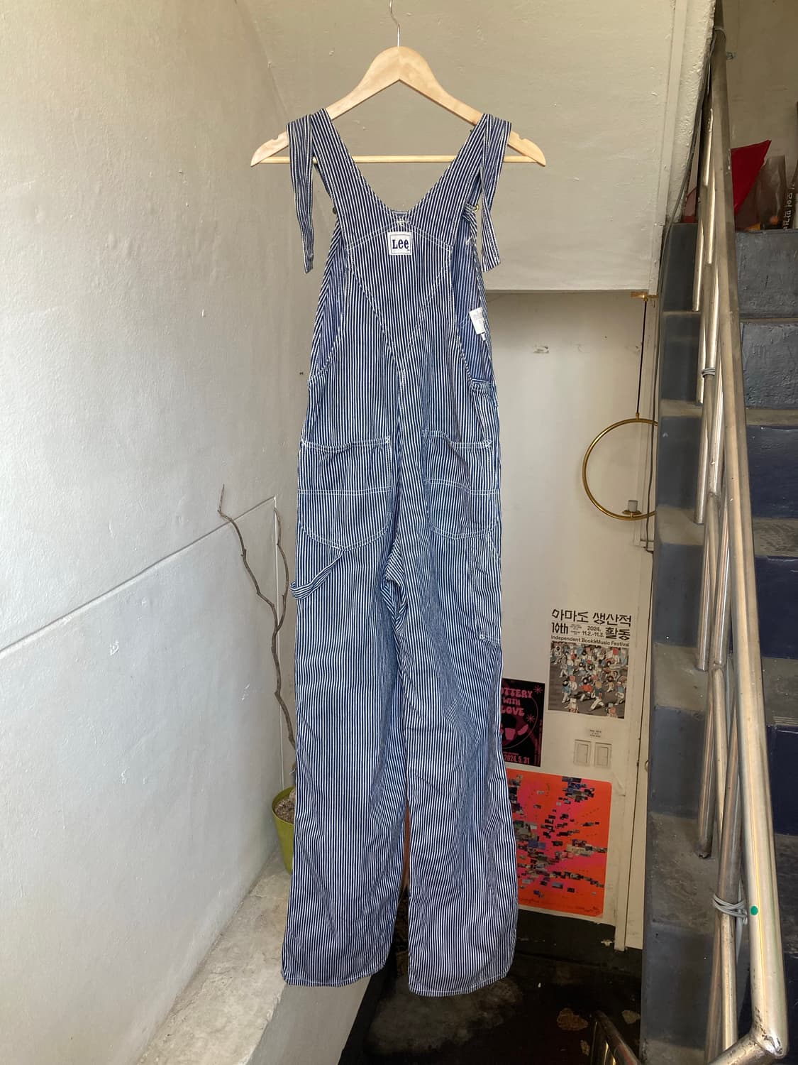 리 LEE 스트라이프 멜빵 팬츠 상품이미지4