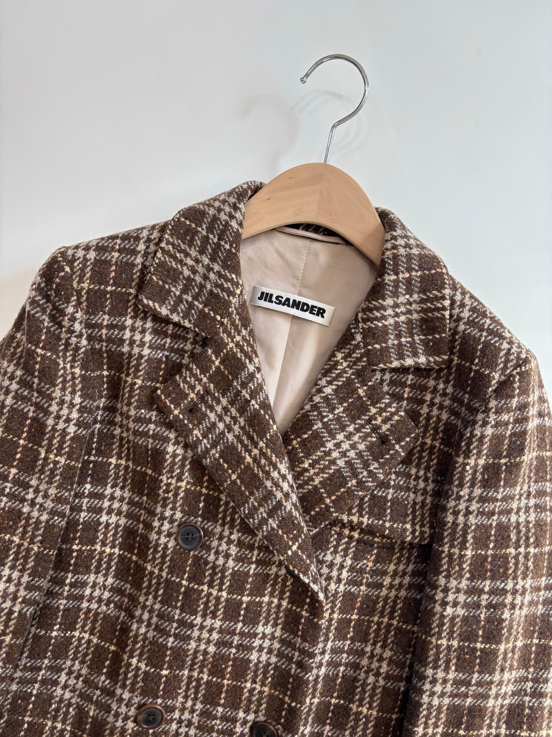Jil Sander 질샌더 브라운 체크 더블 울 블레이저 상품이미지7