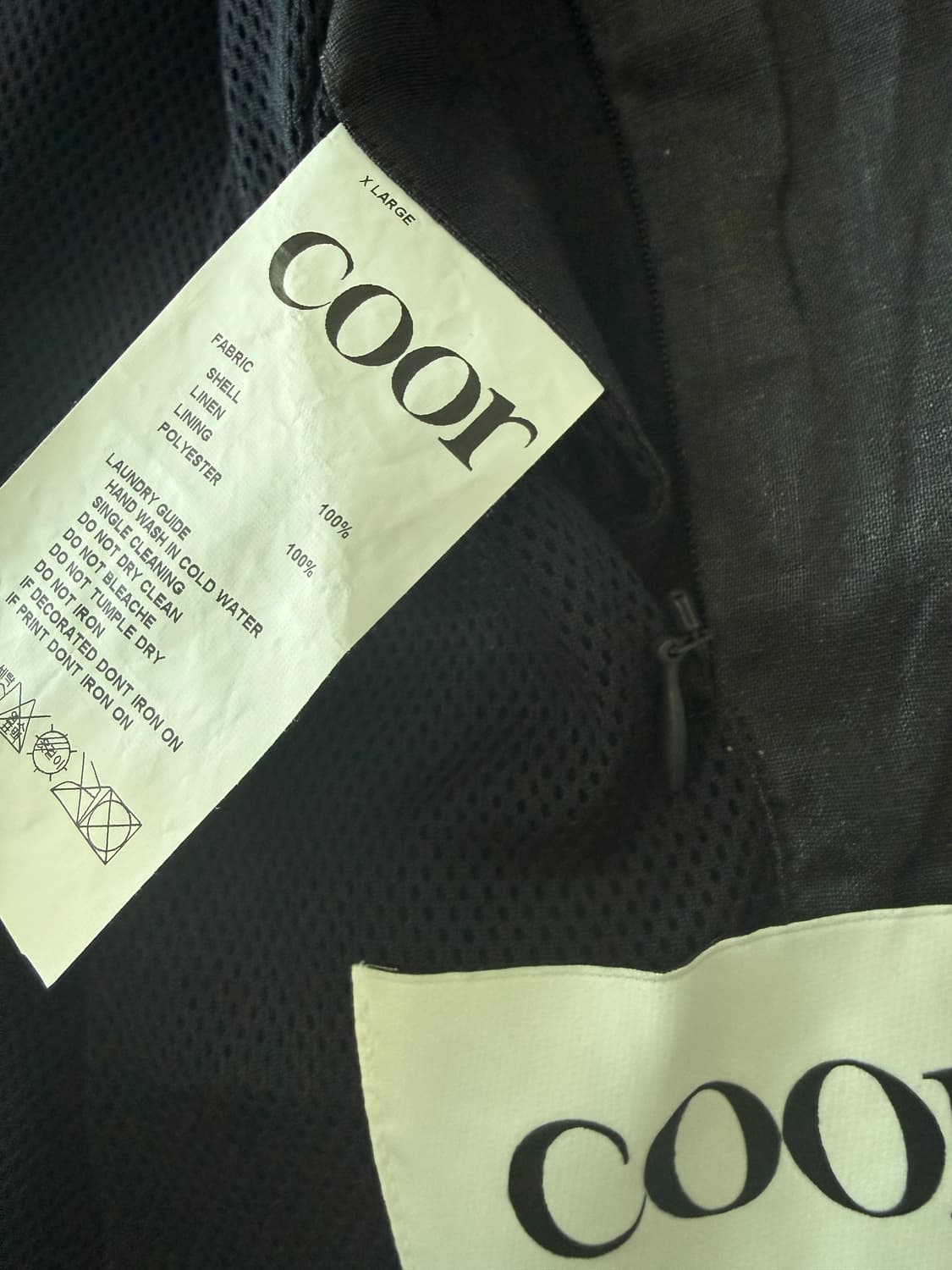 쿠어 코팅 린넨 후디드 점퍼 다크네이비 xl사이즈 팝니다 상품이미지5