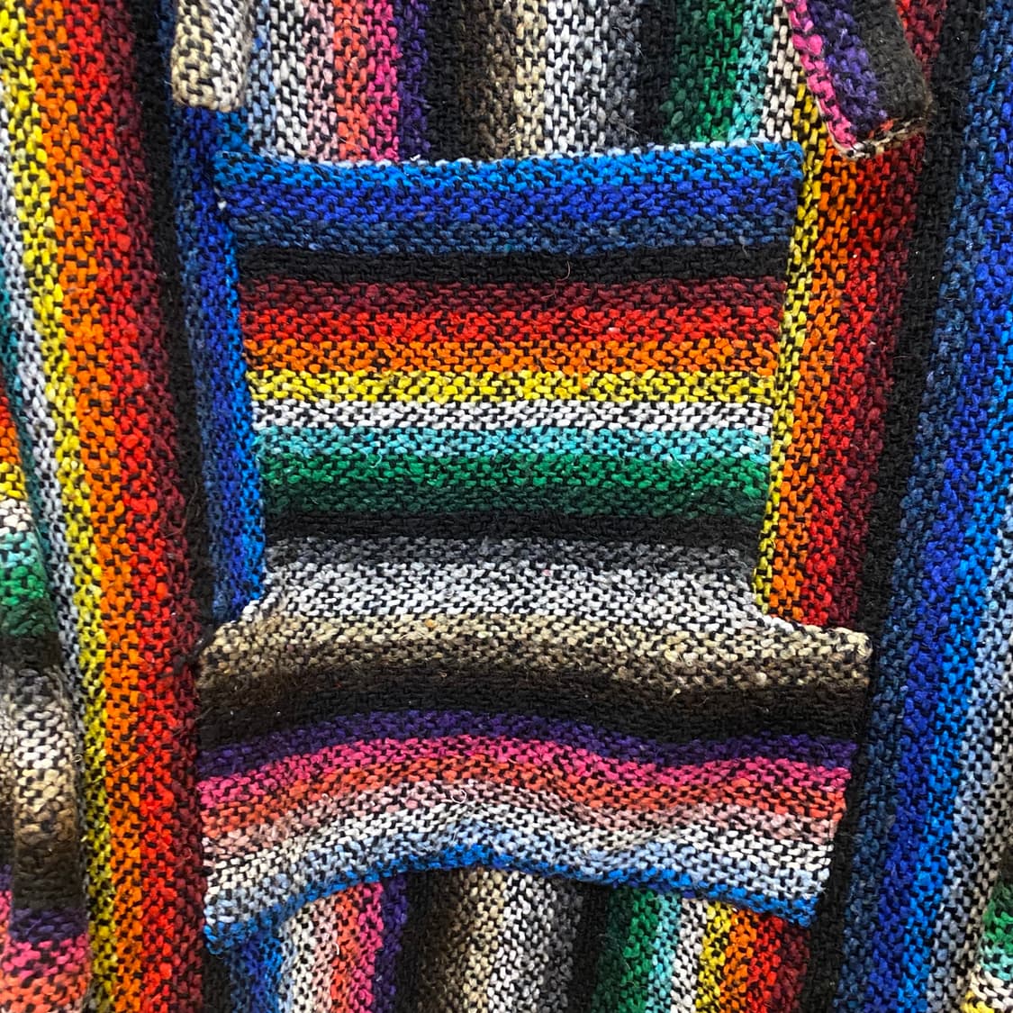 90s 미국 빈티지 멕시코 레인보우 니트 후드티 상품이미지4