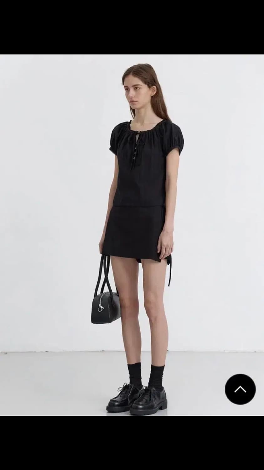 던스트 블라우스 2-WAY SHIRRING BLOUSE BLACK S 상품이미지5