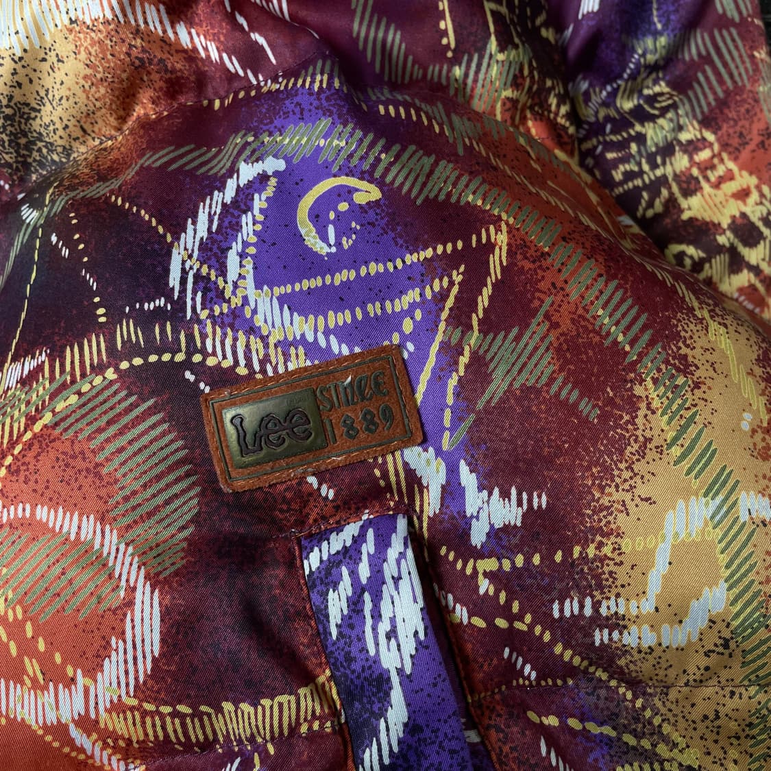 Lee 리 빈티지 오렌지 퍼플 패턴 리버시블 패딩 상품이미지4