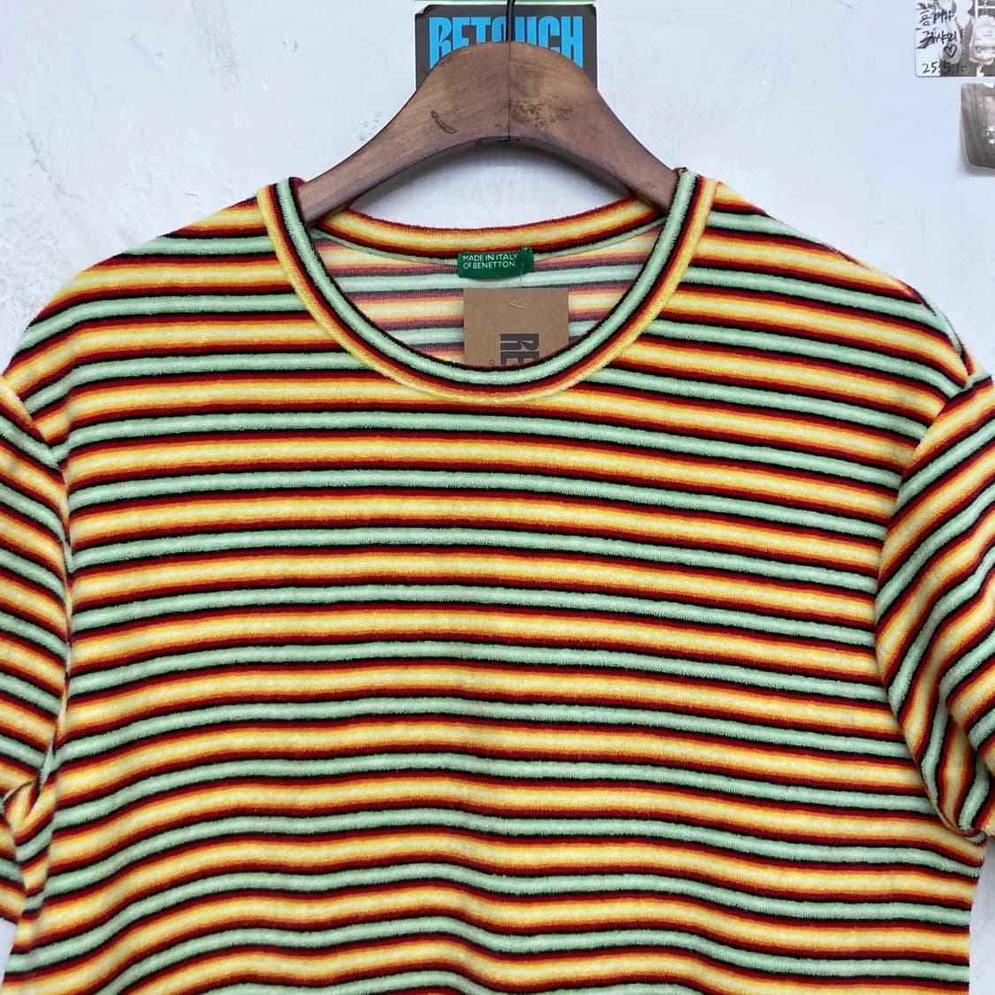 90‘s 베네통 스트라이프 타월 티셔츠 상품이미지2