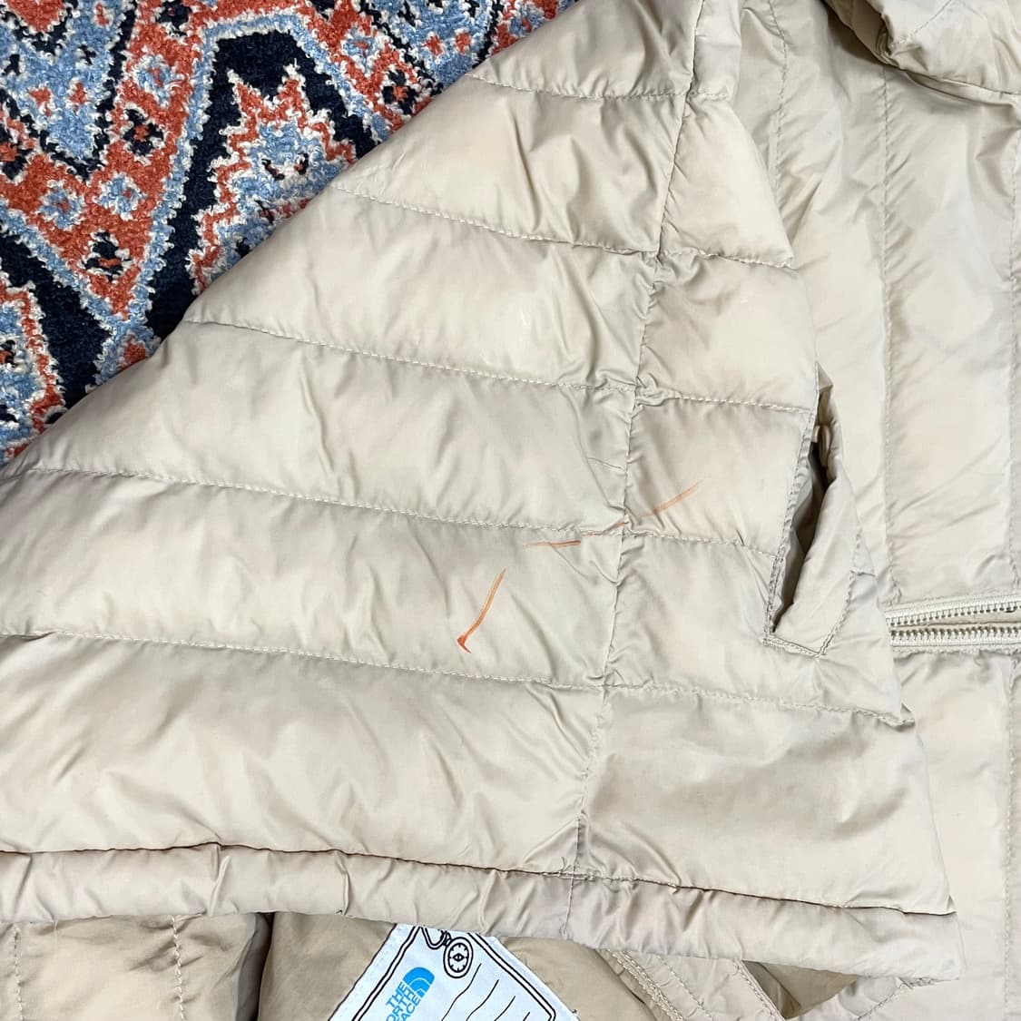 노스페이스 베이지 폴리 경량 패딩 점퍼 여성XS 상품이미지7