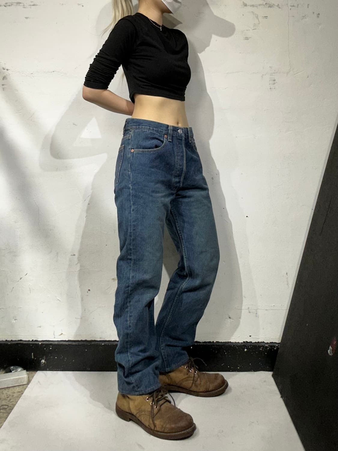 리바이스 501 중청 와이드 데님 팬츠  상품이미지1