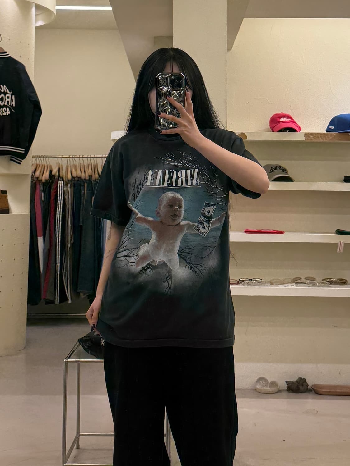 빈티지 너바나 Nevermind 아트워크 반팔 티셔츠 U1509 상품이미지1