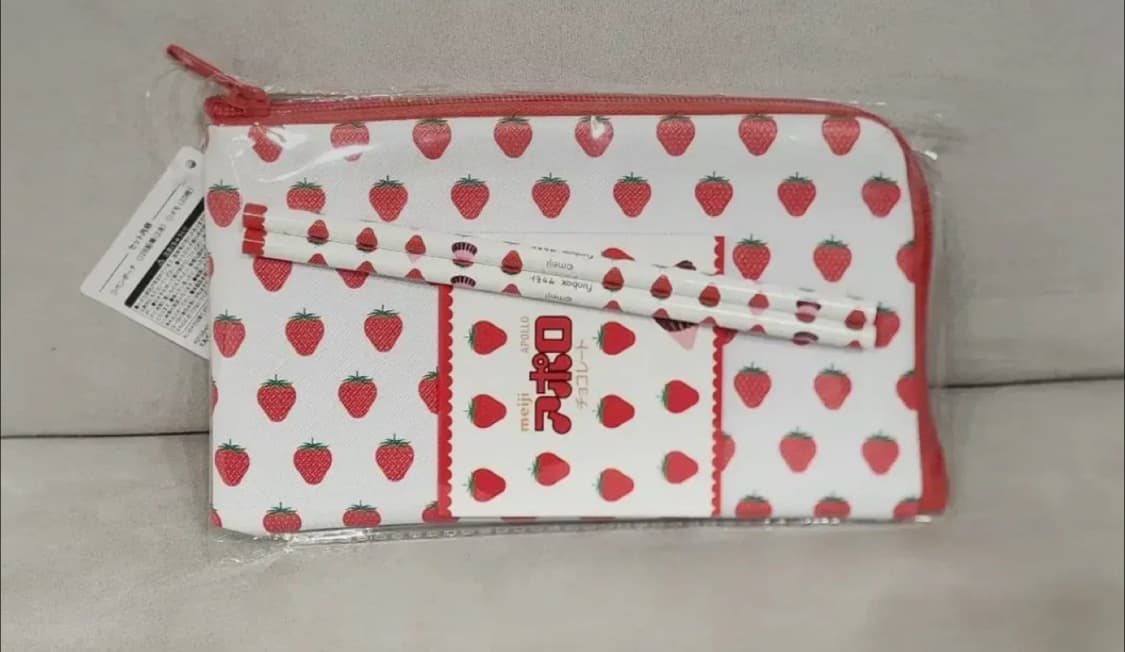 (일본정품)메이지아폴로 딸기문구세트 파우치필통 상품이미지1