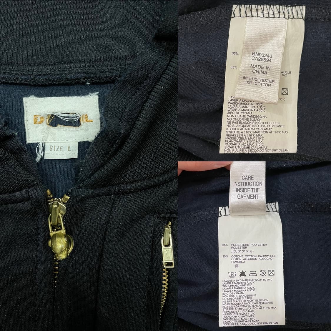 디젤 투웨이 드래곤 프린팅 트랙탑 집업 져지 자켓 블랙 상품이미지8