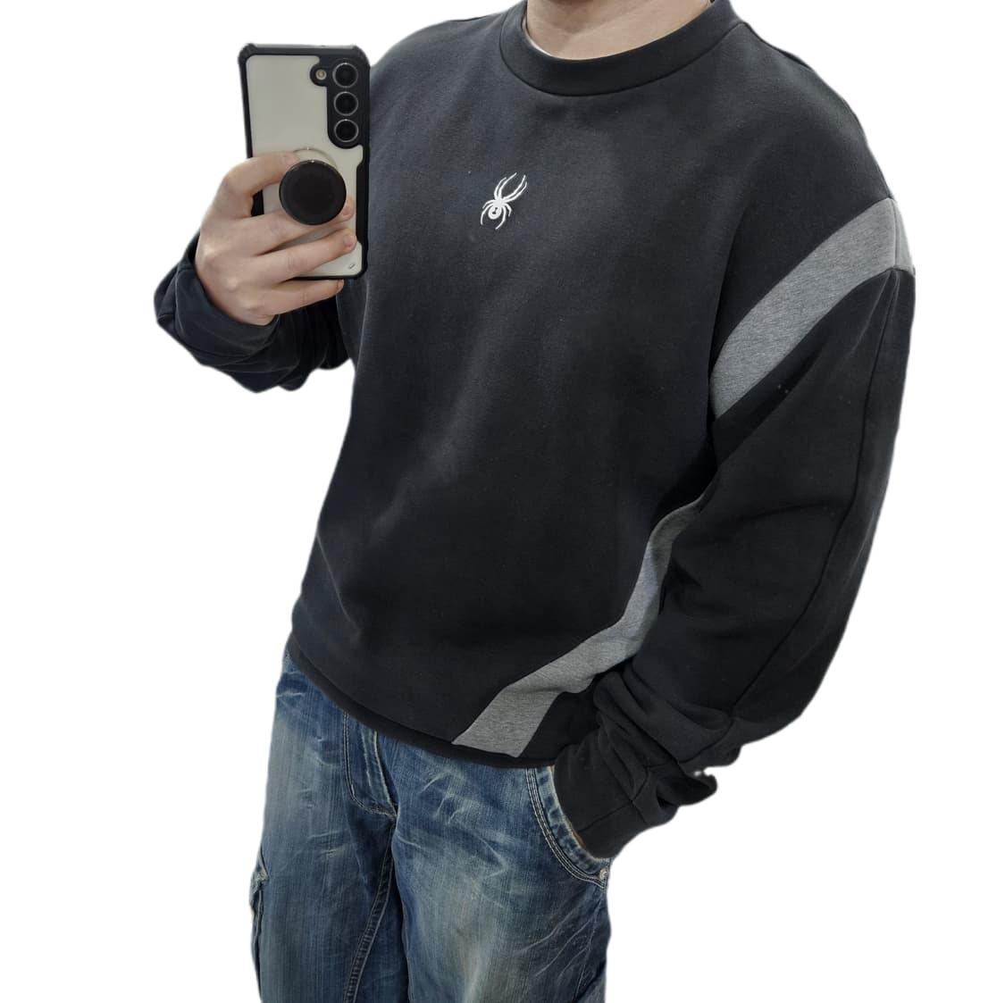 L 100) 스파이더 기모 기능성 맨투맨 상품이미지1