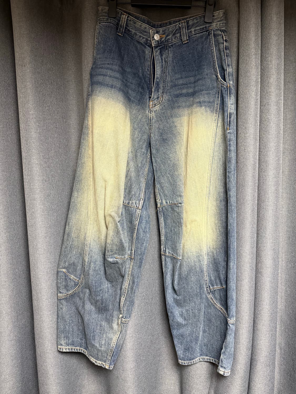 노운 커브드 데님 팬츠 딥블루 상품이미지2