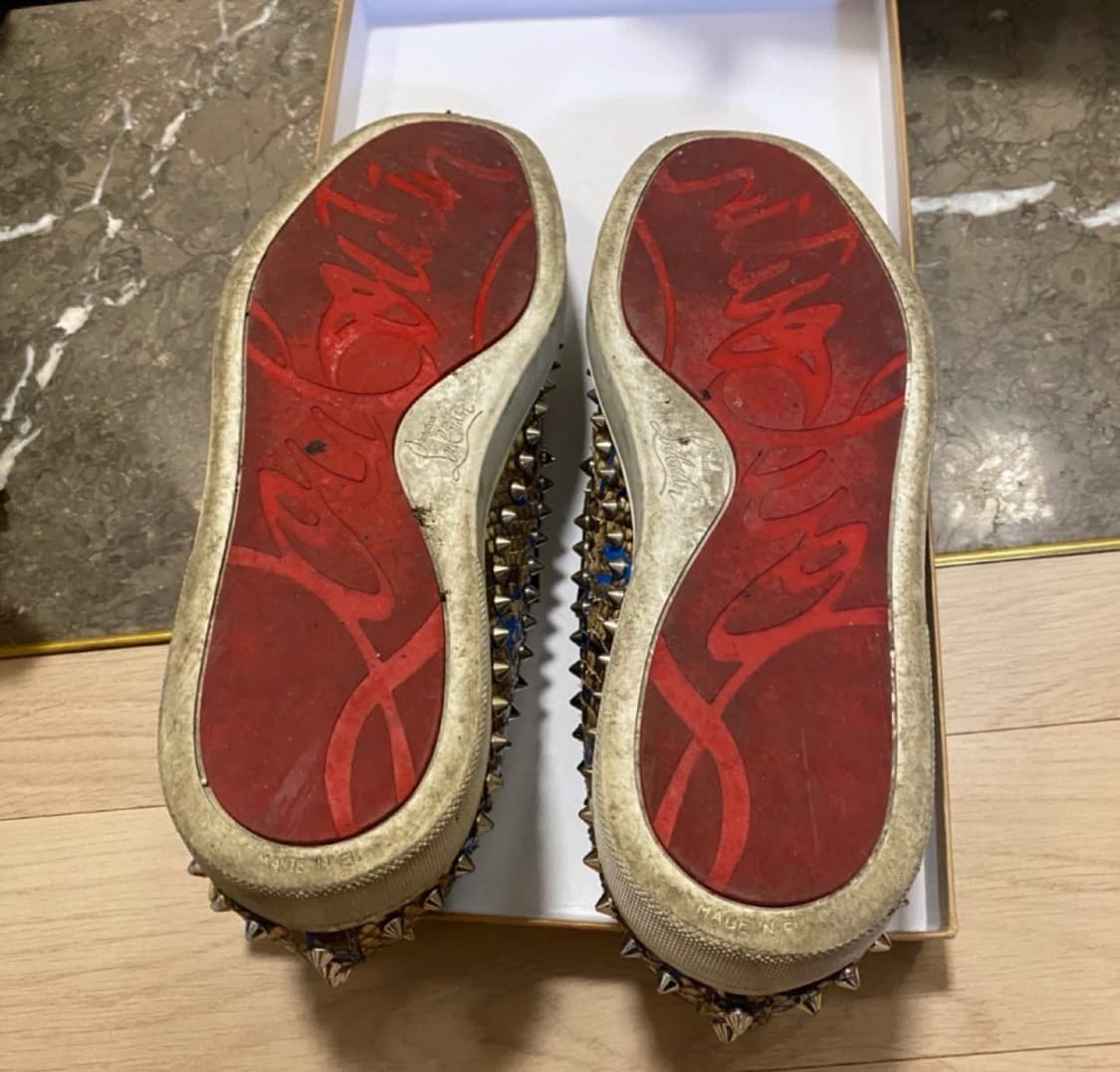 크리스찬 루부탱 스파이크 파이톤 슬립온 풀구성 상품이미지4