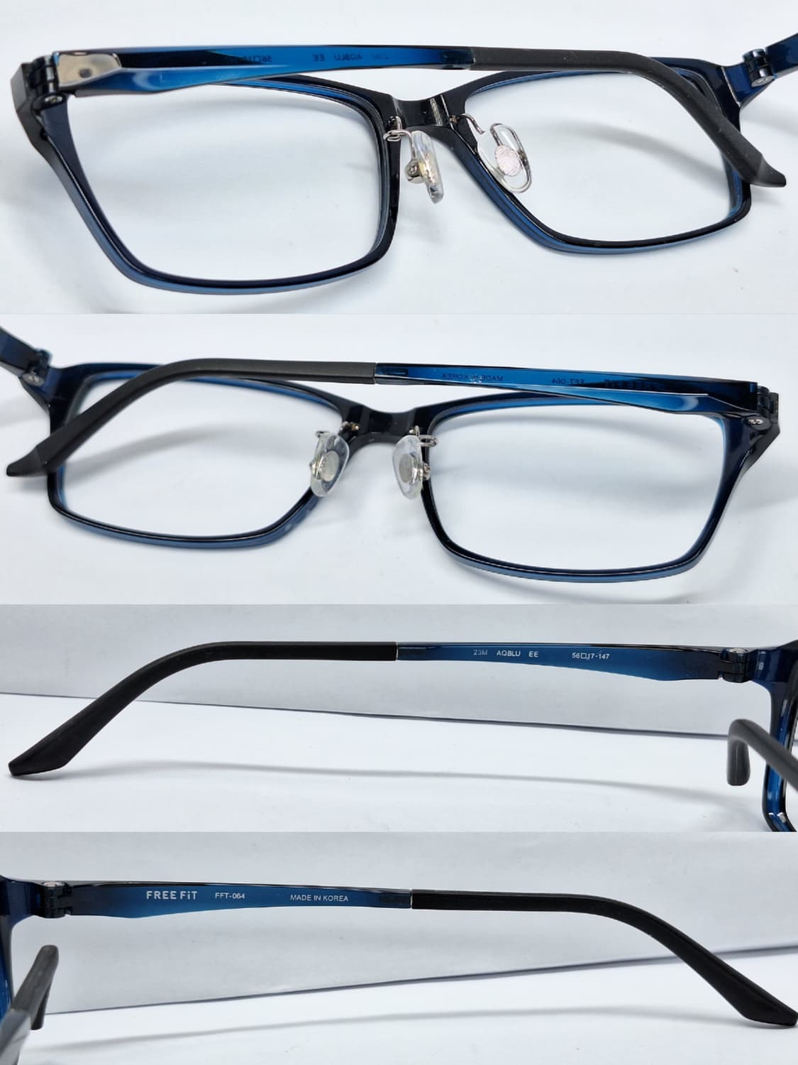 메가네이치바 FREE FIT FFT-064 울템 와이드 아쿠아블루 안경테 상품이미지3