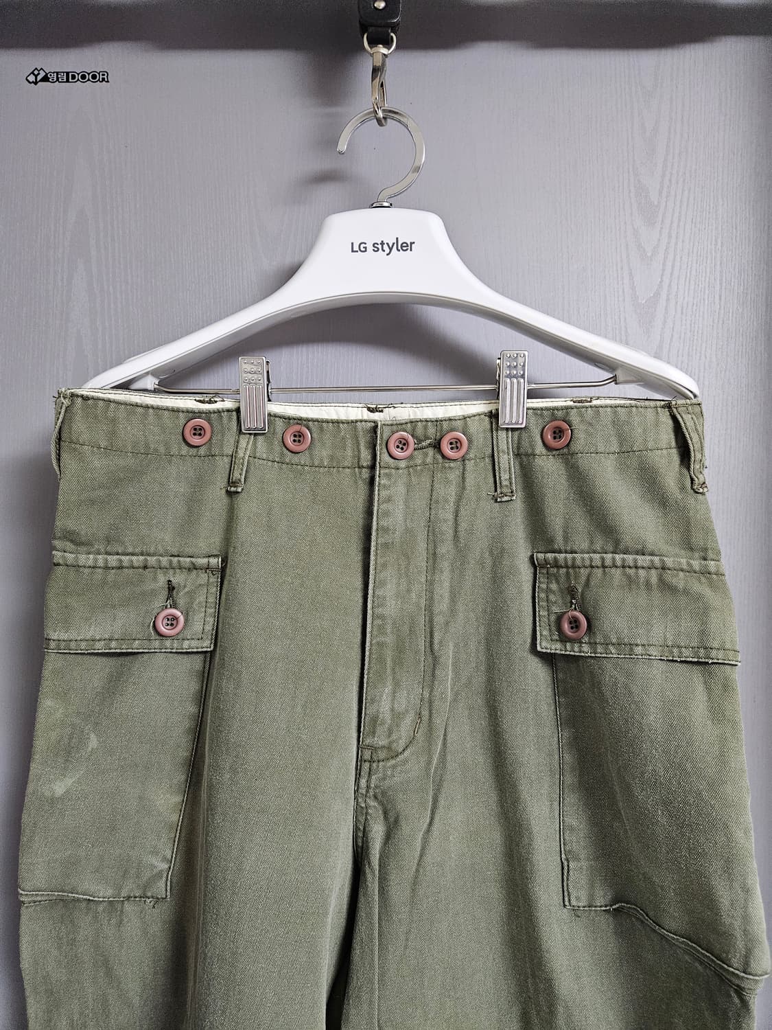 TONGS 카키 U.S. ARMY 와이드 카고 팬츠 상품이미지3