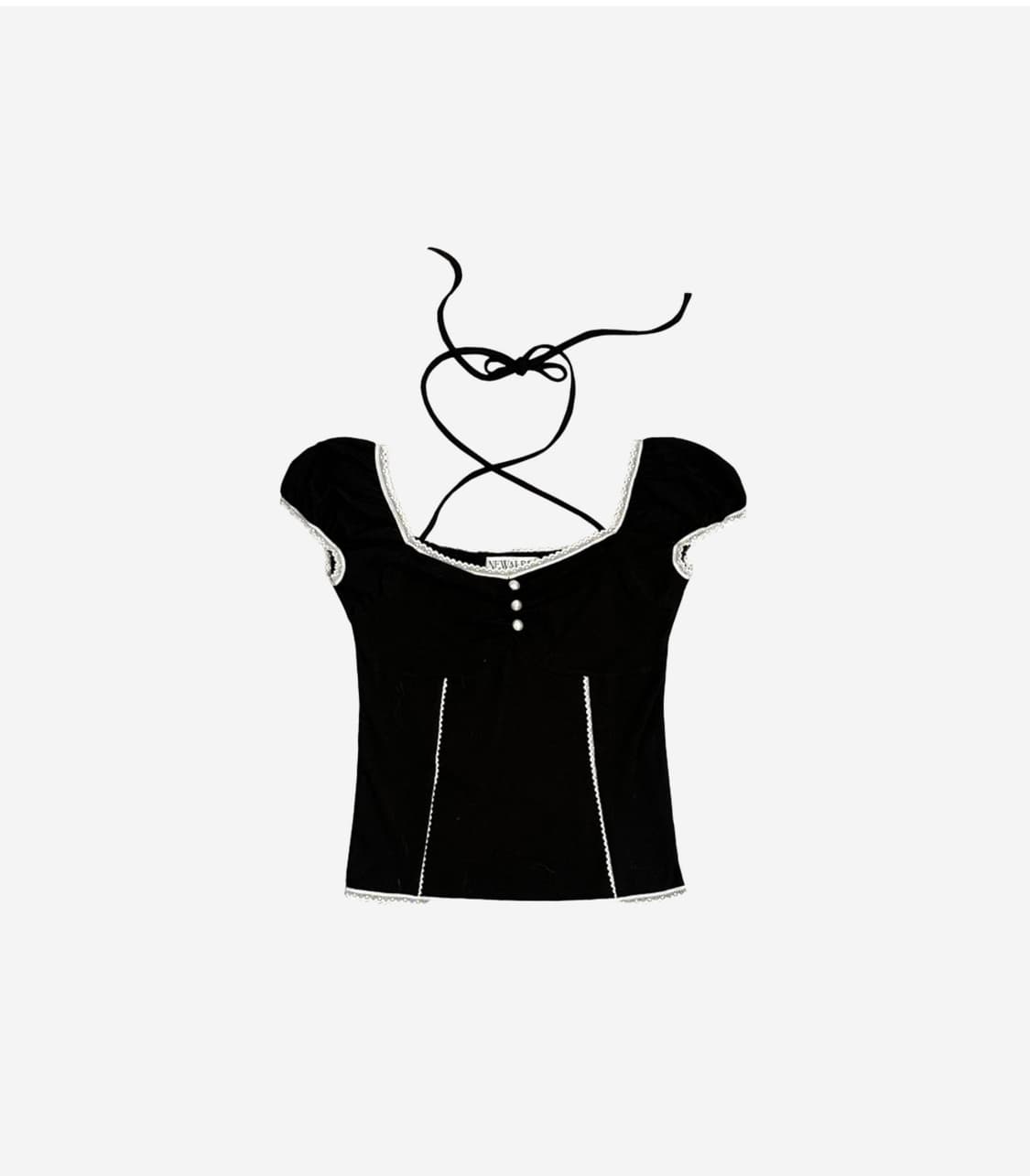 뉴얼린 Liz shirring lace button Blouse 상품이미지1