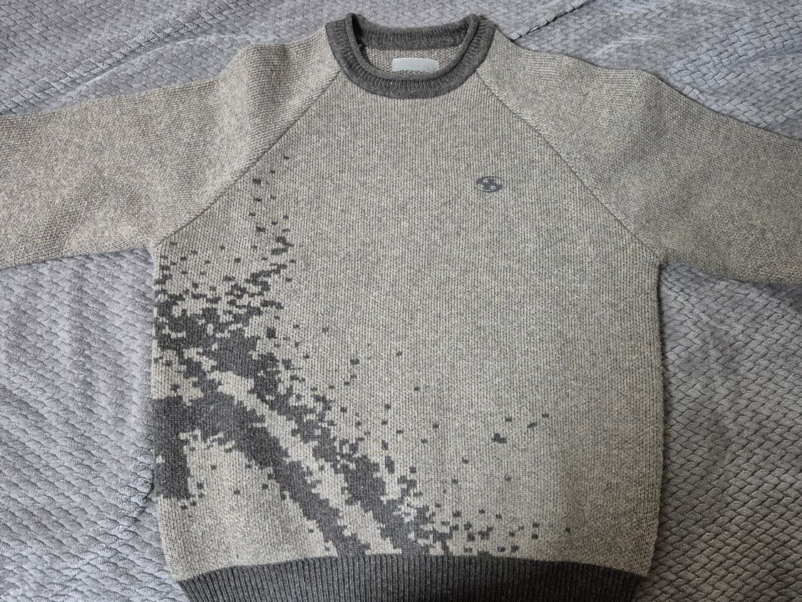 산산기어 모자이크 니트 브라운 1사이즈 판매합니다. 상품이미지2