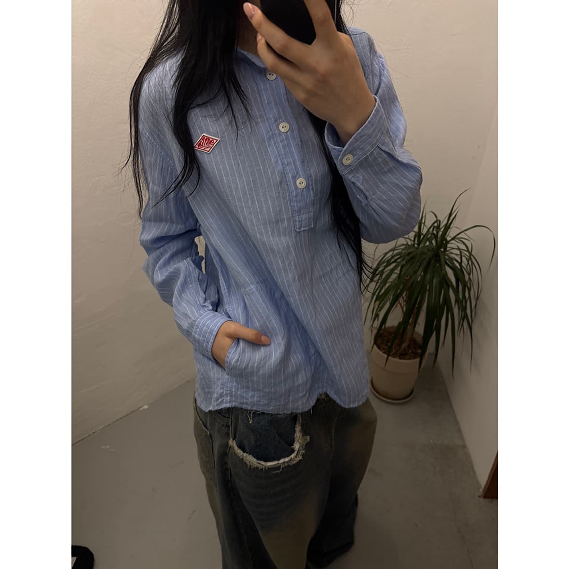 단톤 DANTON Linen Pullover Shirt 상품이미지2