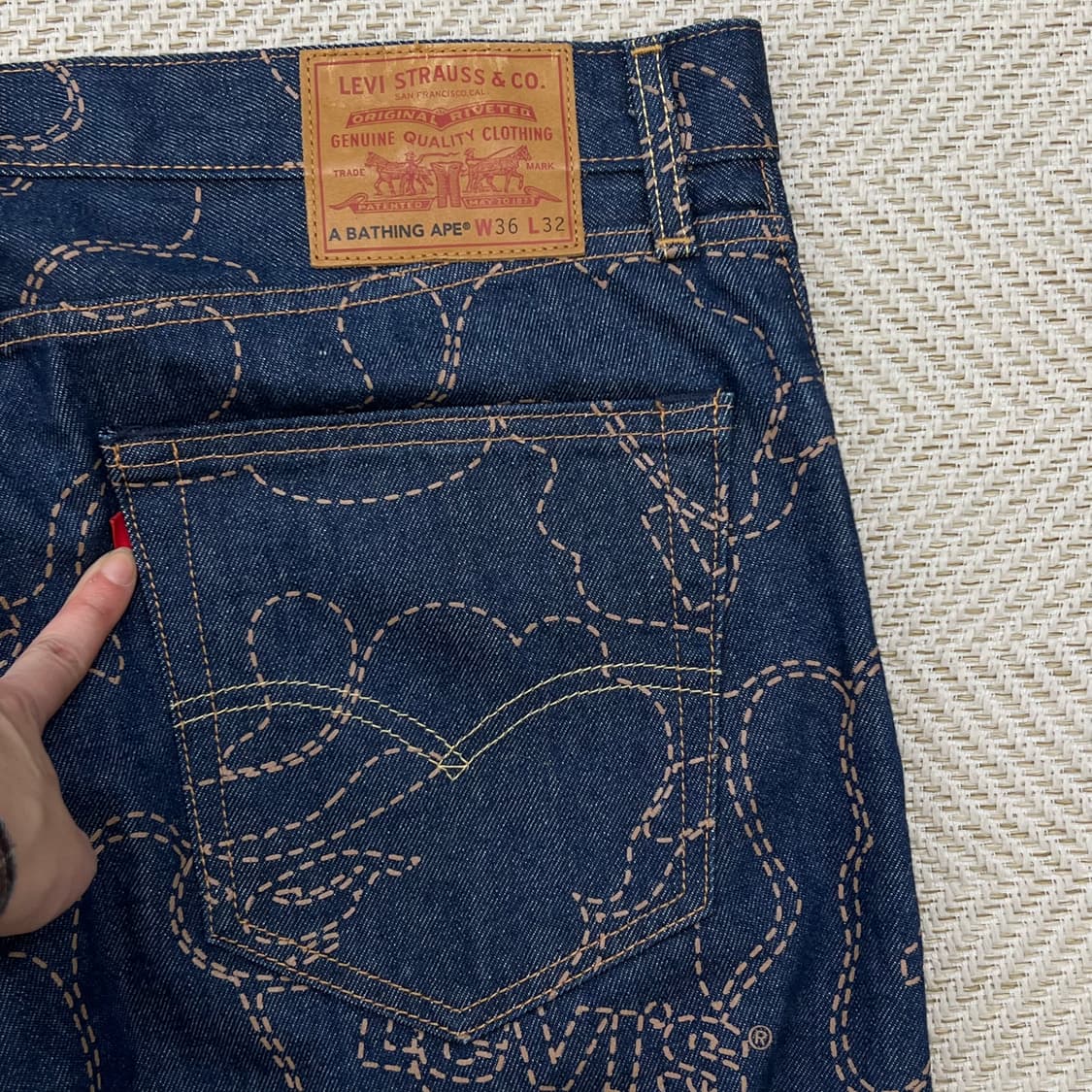 리바이스x베이프 콜라보 데님팬츠 r2534 상품이미지5