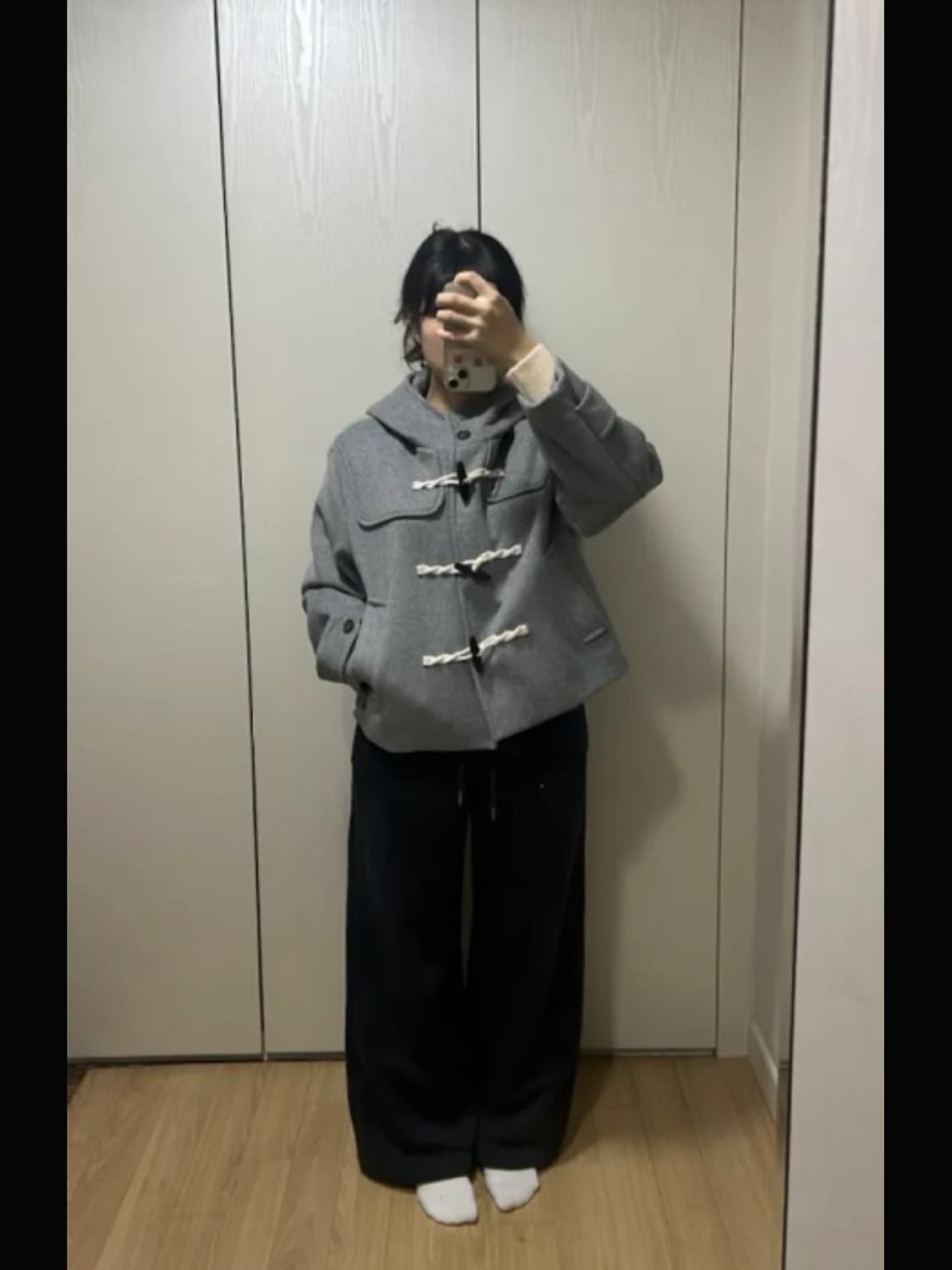 스파오 숏 더블코트 떡볶이코트 그레이 M (SPJWE4TG03) 상품이미지3