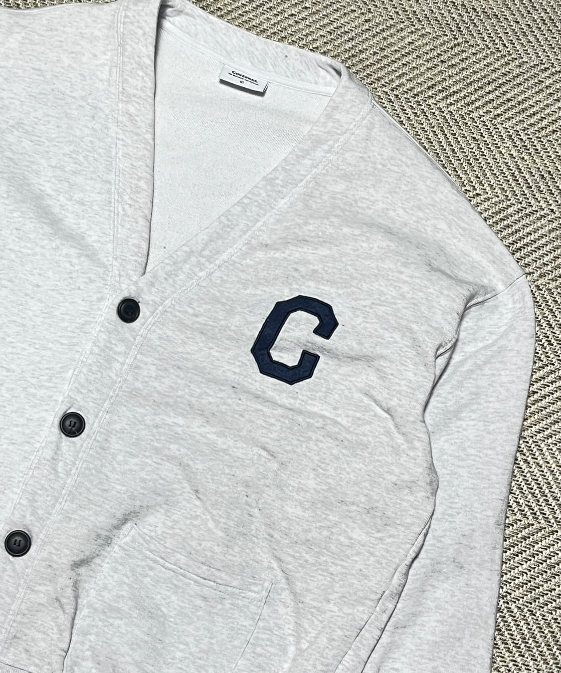 커버낫 브이넥 그레이 오버핏 가디건 L 상품이미지8