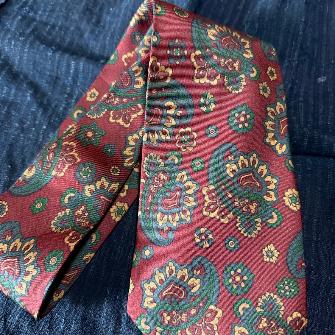 90‘s Aquascutum 페이즐리 패턴 실크타이 상품이미지2