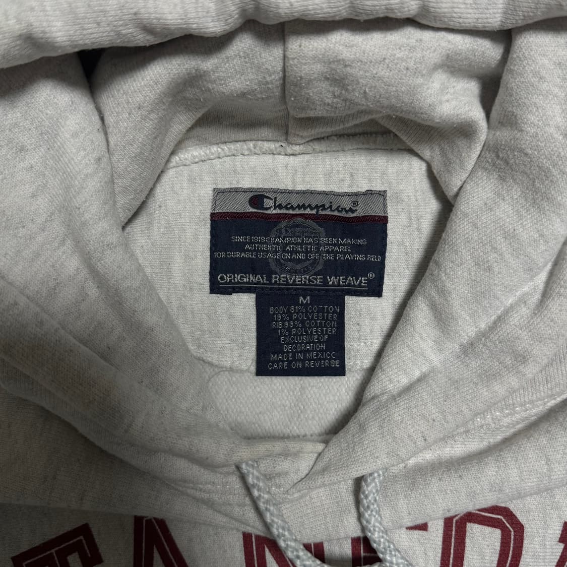 빈티지 00s 챔피온 리버스위브 라이트그레이 스웻후드 상품이미지3