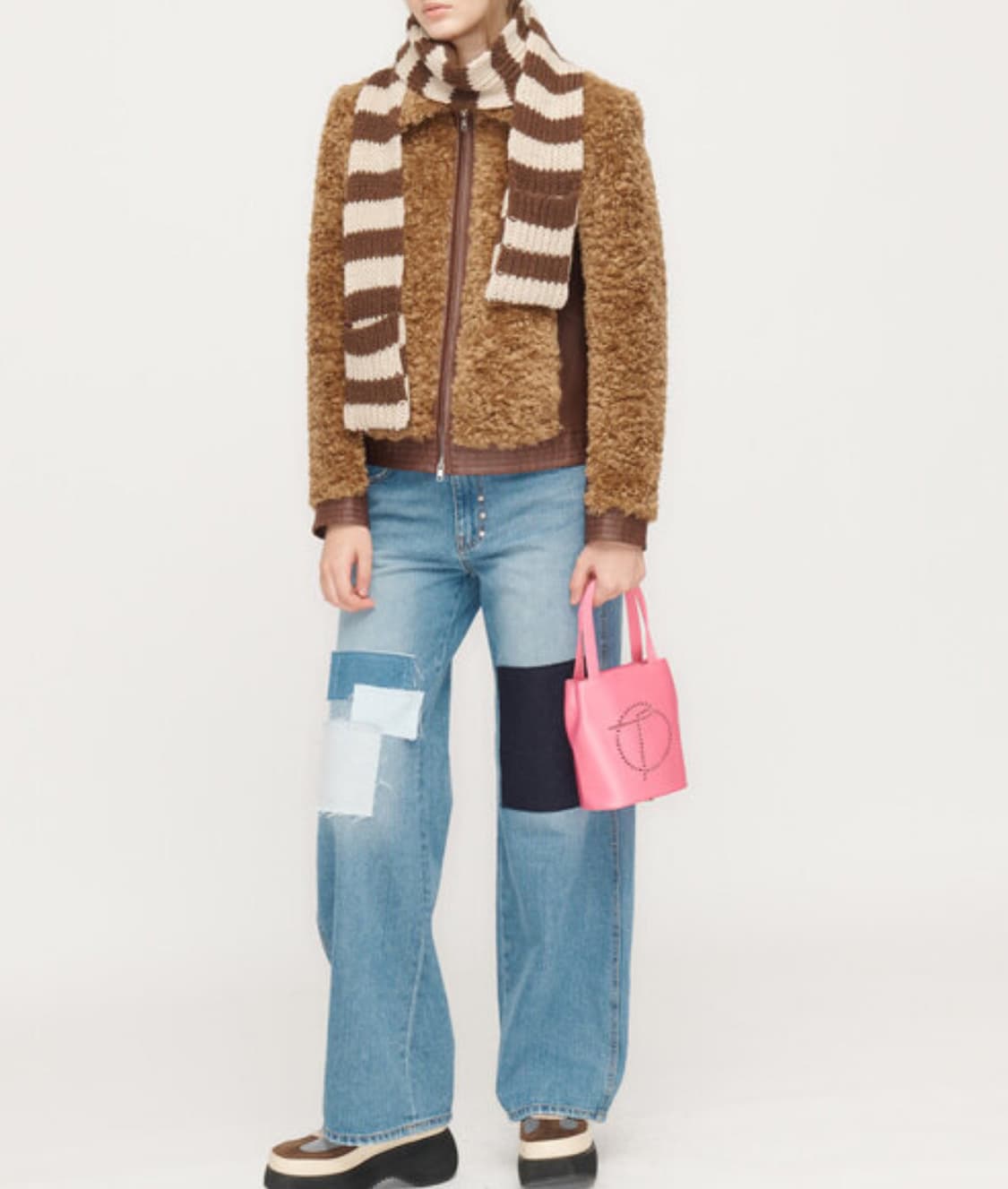 한소희 착용, 오픈yy 머플러 브라운 상품이미지3