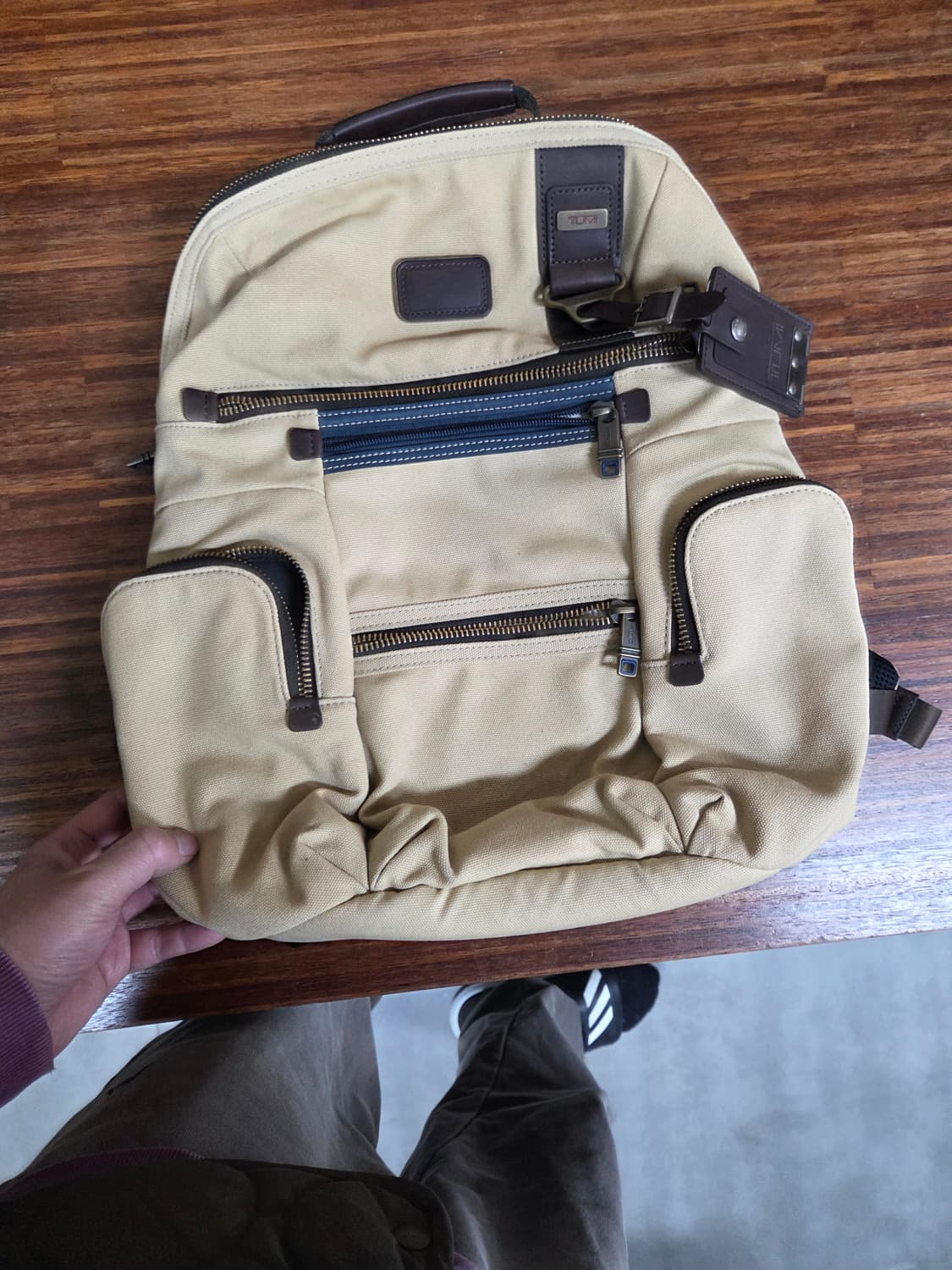 투미 녹스 백팩 베이지 캔버스 상품이미지1