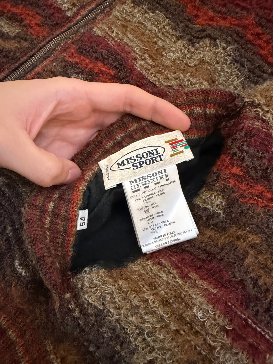 90s 미쏘니 스포츠 아카이브 리버시블 앙고라 울 봄버 자켓 상품이미지8