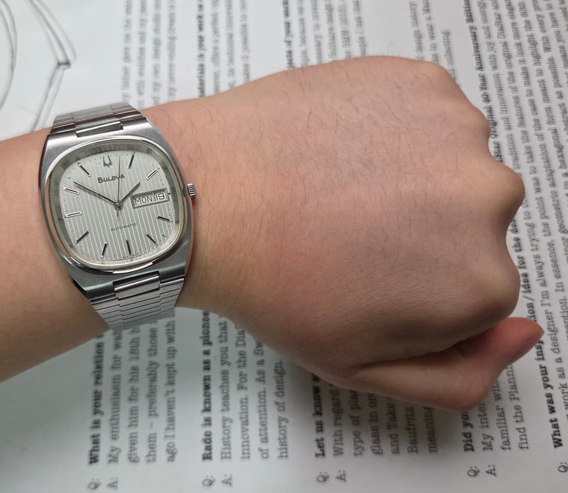 빈티지 부로바 테레비 데이데이트 실버 세로판 다이얼 뻐뻐시 브슬 ver. 상품이미지9