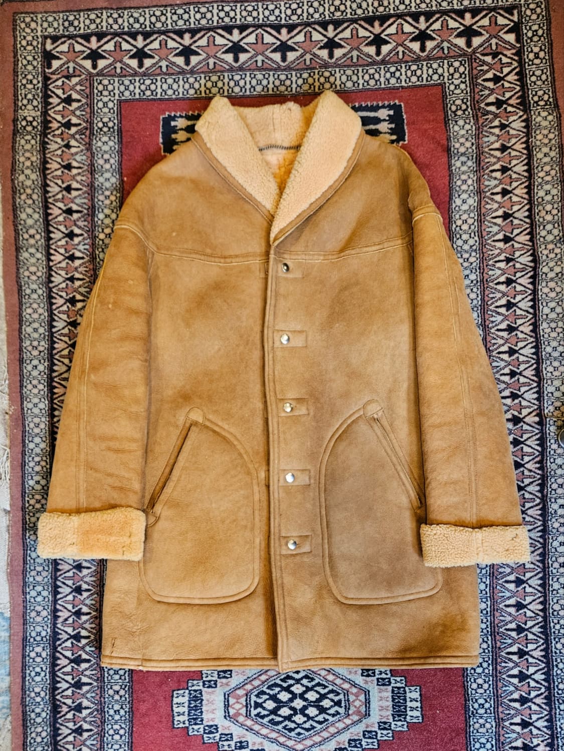 60s 빈티지 양털 레더 카코트 상품이미지1