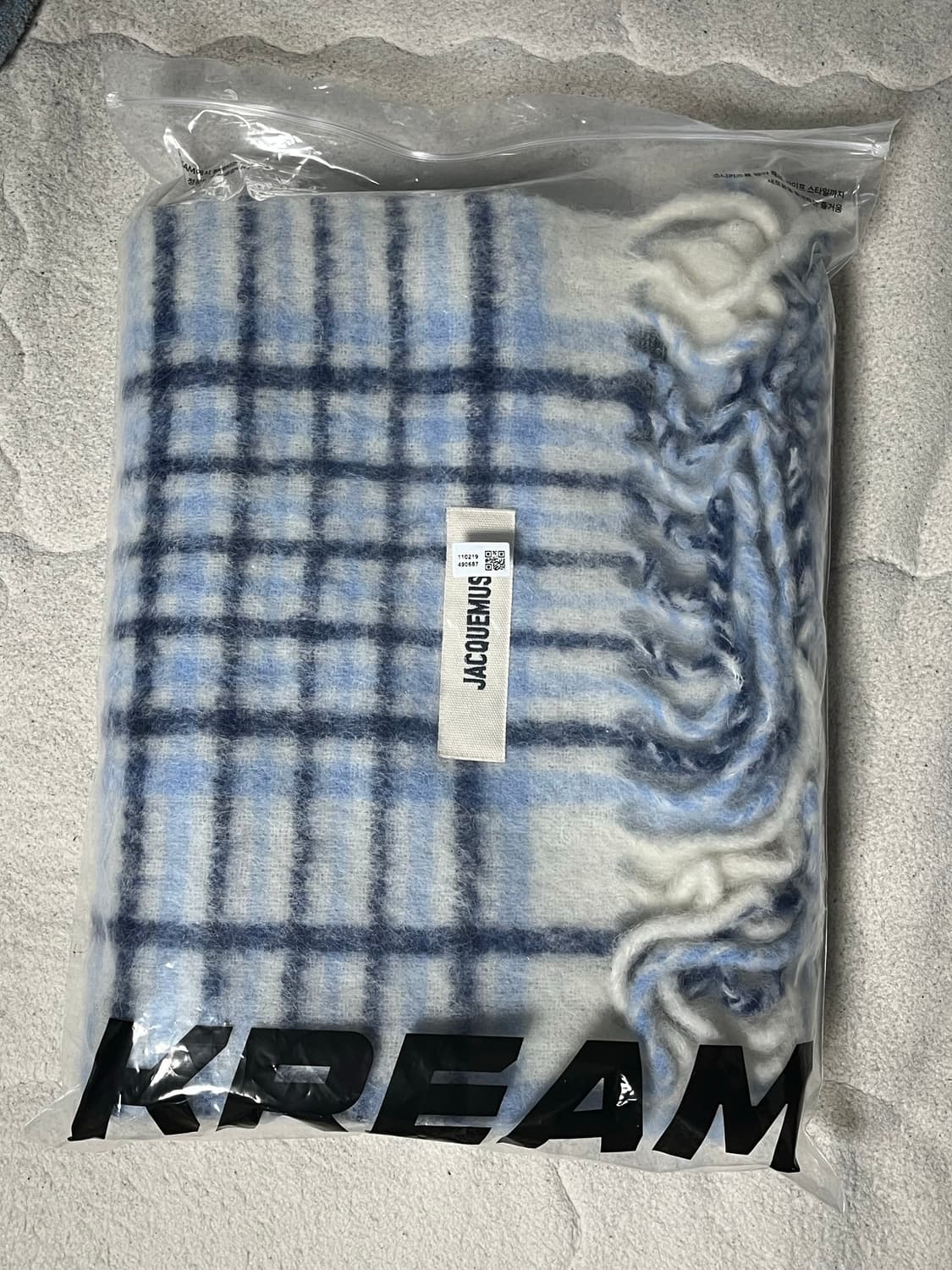 자크뮈스 체크머플러 라이트블루 상품이미지2