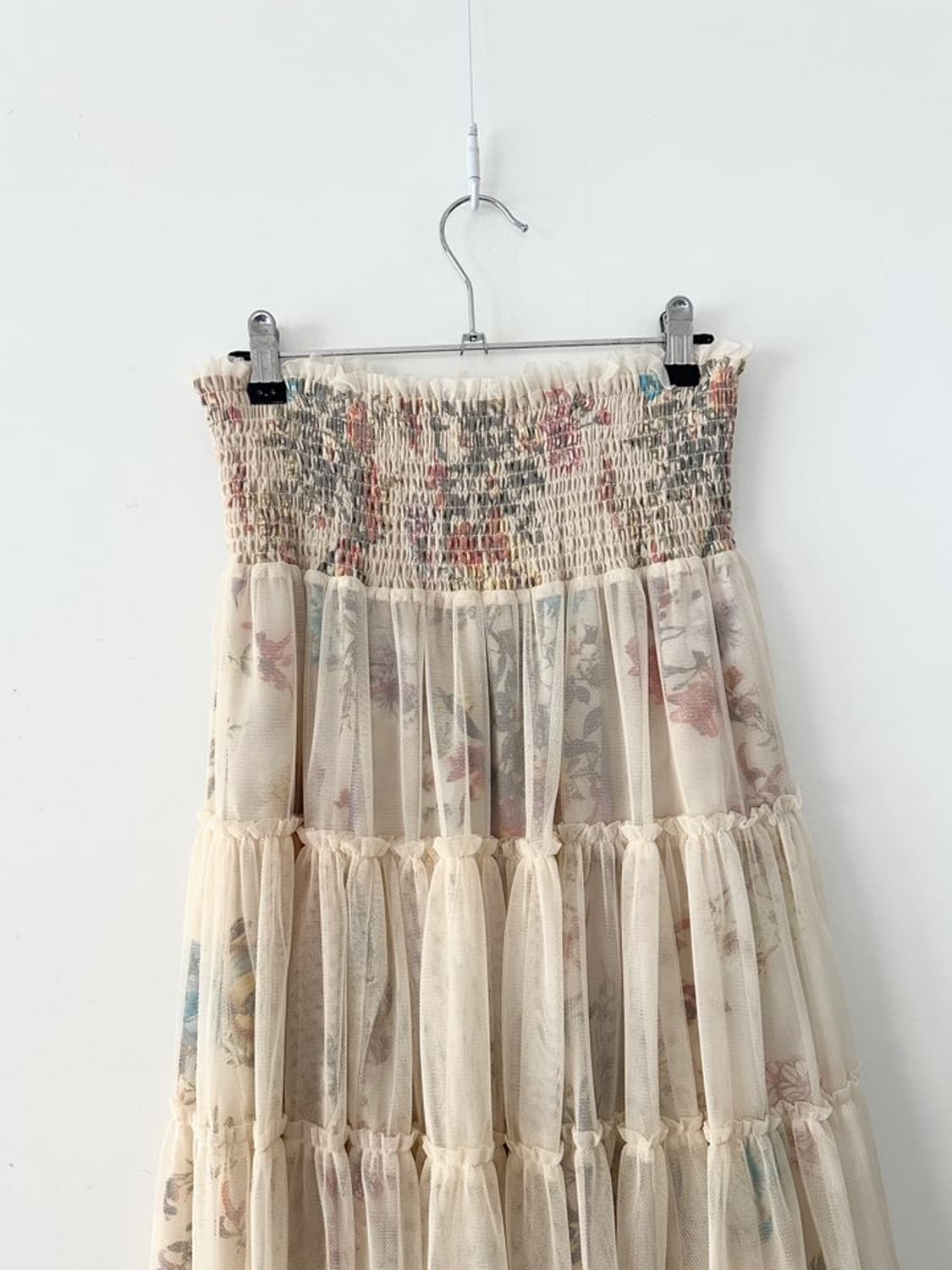 Flower tiered skirt / cream 상품이미지4