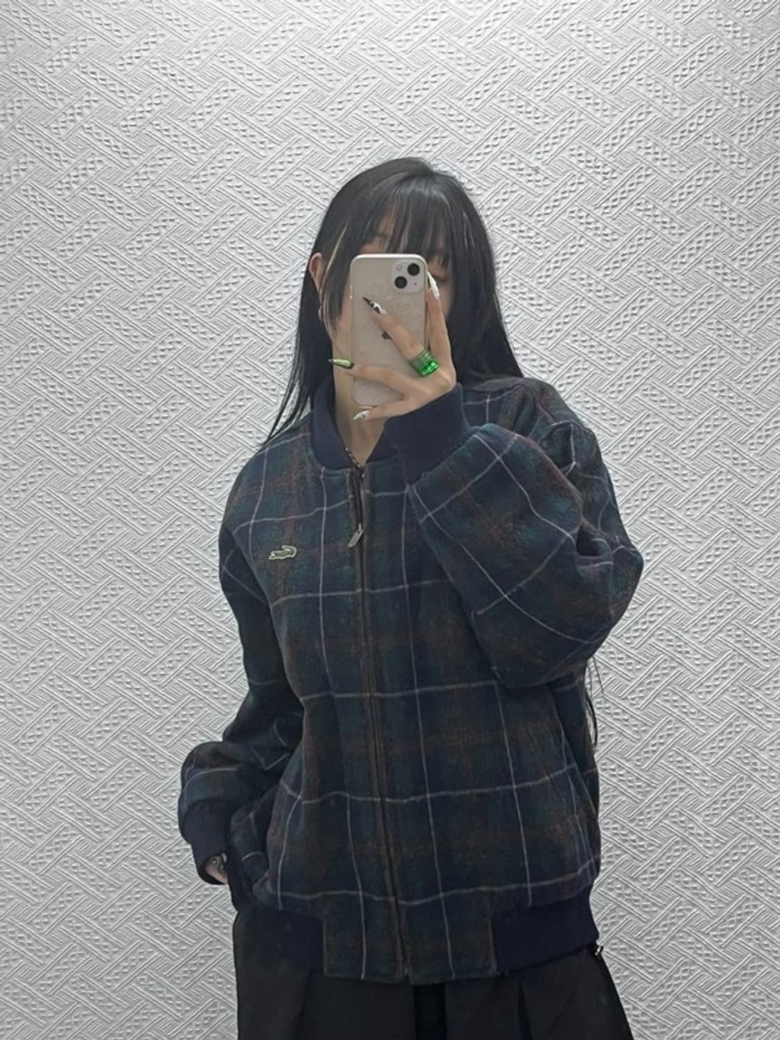 라코스테 서광 빈티지 체크패턴 울 블루종 자켓 105 C08616 상품이미지1