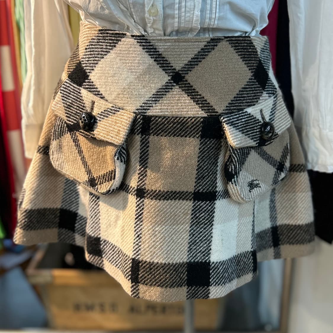 Burberry Nova check Wool Mini Skirt 상품이미지1