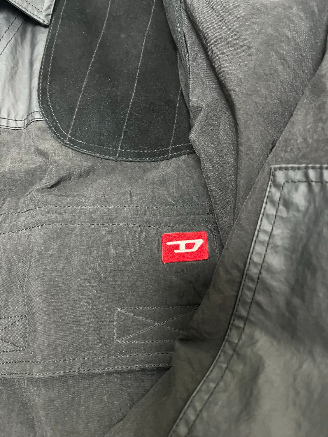 [XL] 디젤 나일론 레더 믹스 봄버 자켓 상품이미지4