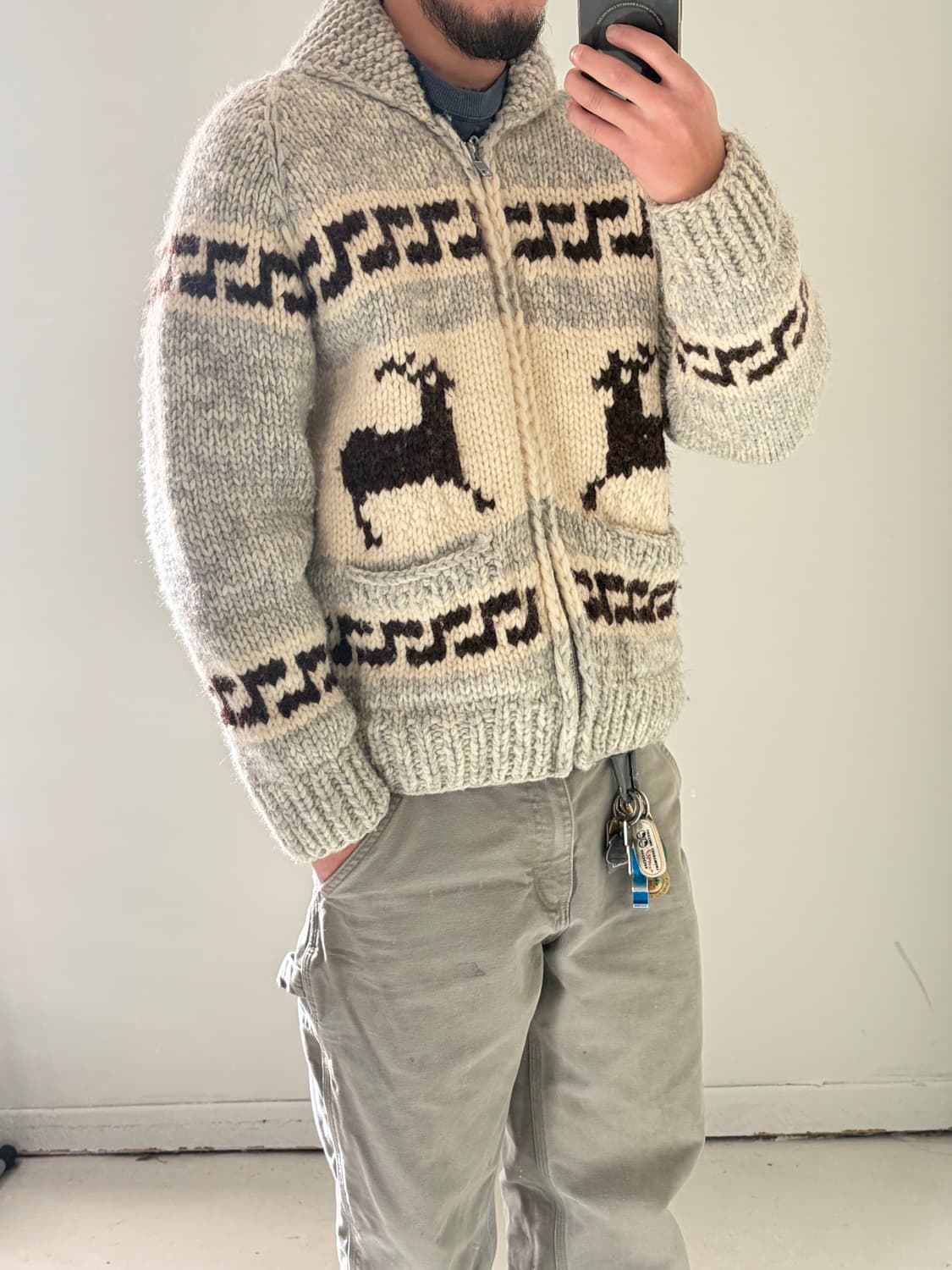 캐니다 빈티지 울 코위찬 집업 자켓 L 상품이미지9