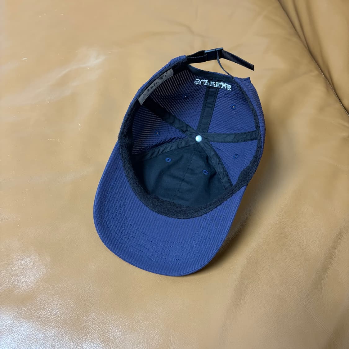 슈프림 S로고 6패널 볼캡 모자 24SS 시어서커 네이비 상품이미지7