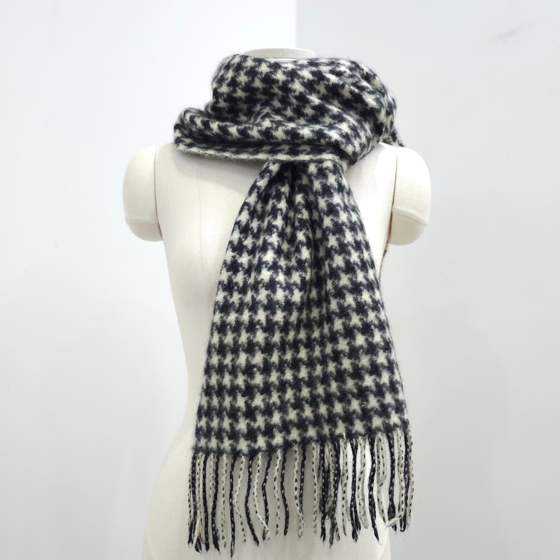 캐시미어 100% 하운드 체크 머플러 남녀공용  상품이미지3