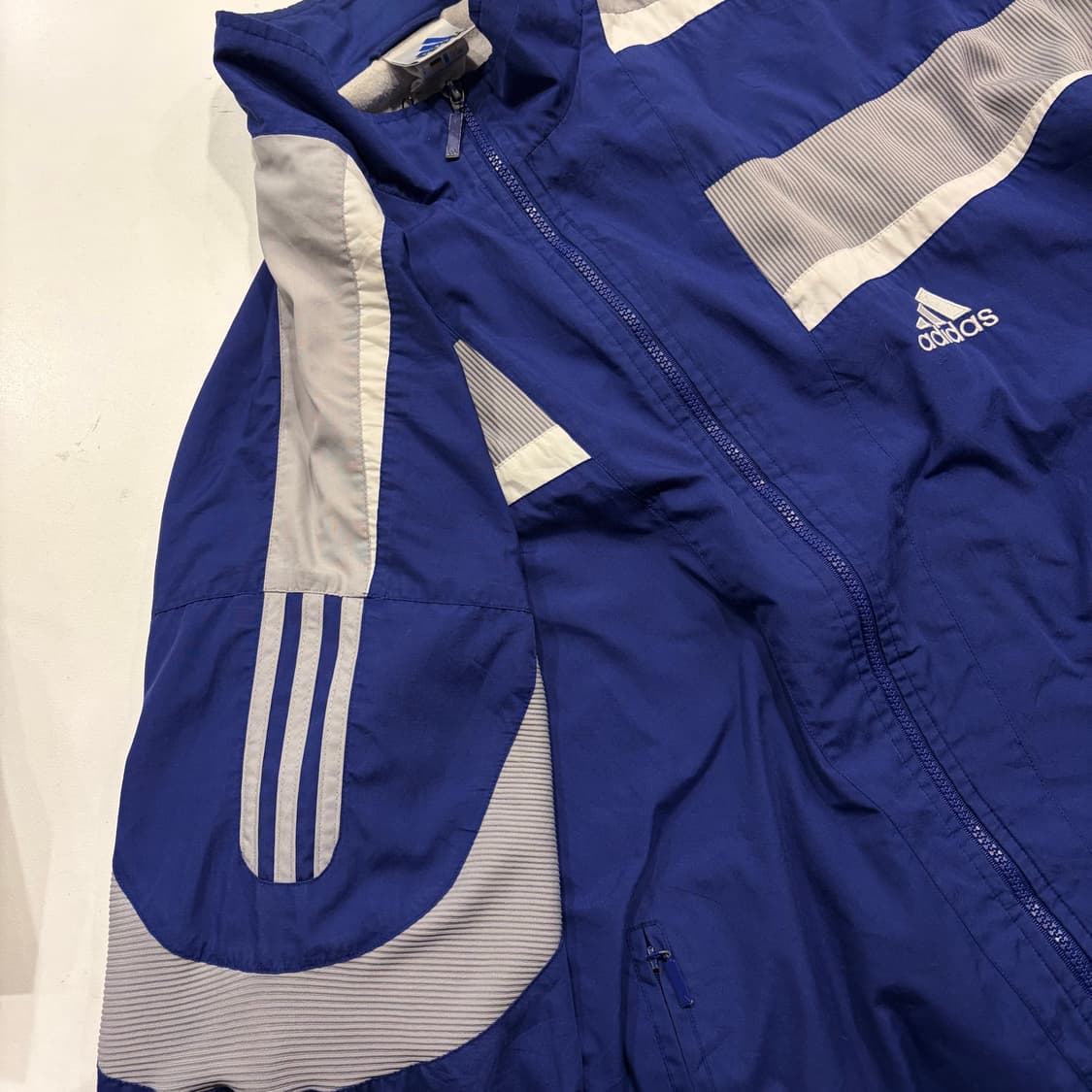 [XL] 90s 아디다스 올드스쿨 블루 바람막이 자켓 C63 상품이미지4