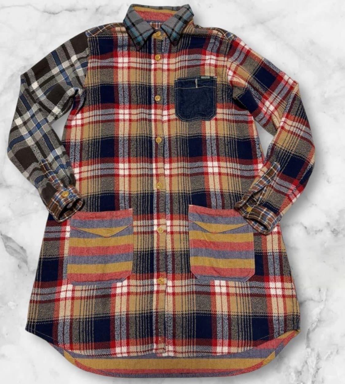 마나스타시 (MANASTASH)긴소매 체크 셔츠원피스 상품이미지8