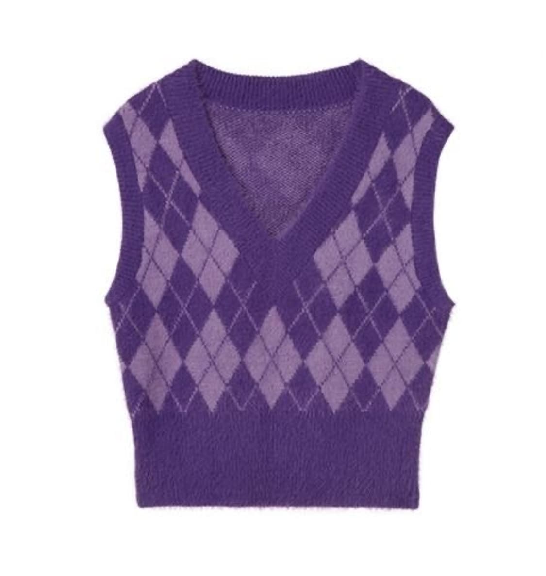 보카바카 소피 아가일 트랜스폼 니트 (purple) 상품이미지9