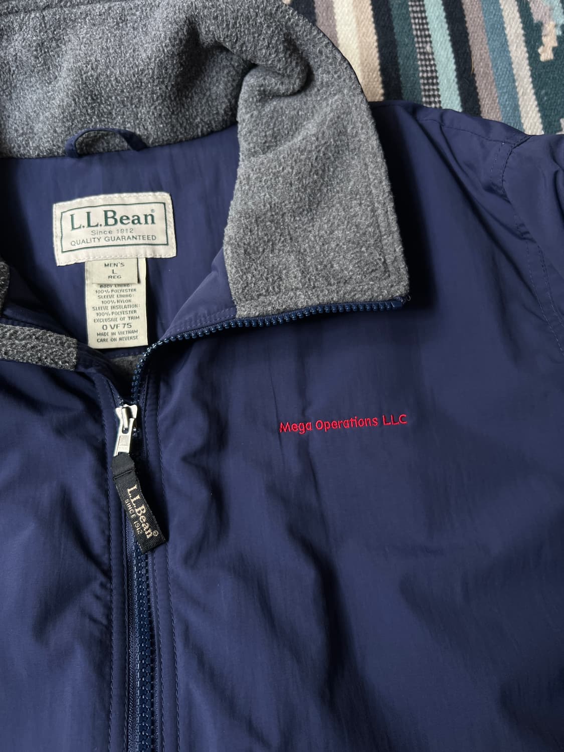 [L]엘엘빈 USA 네이비 플리스 웜업 자켓 상품이미지3