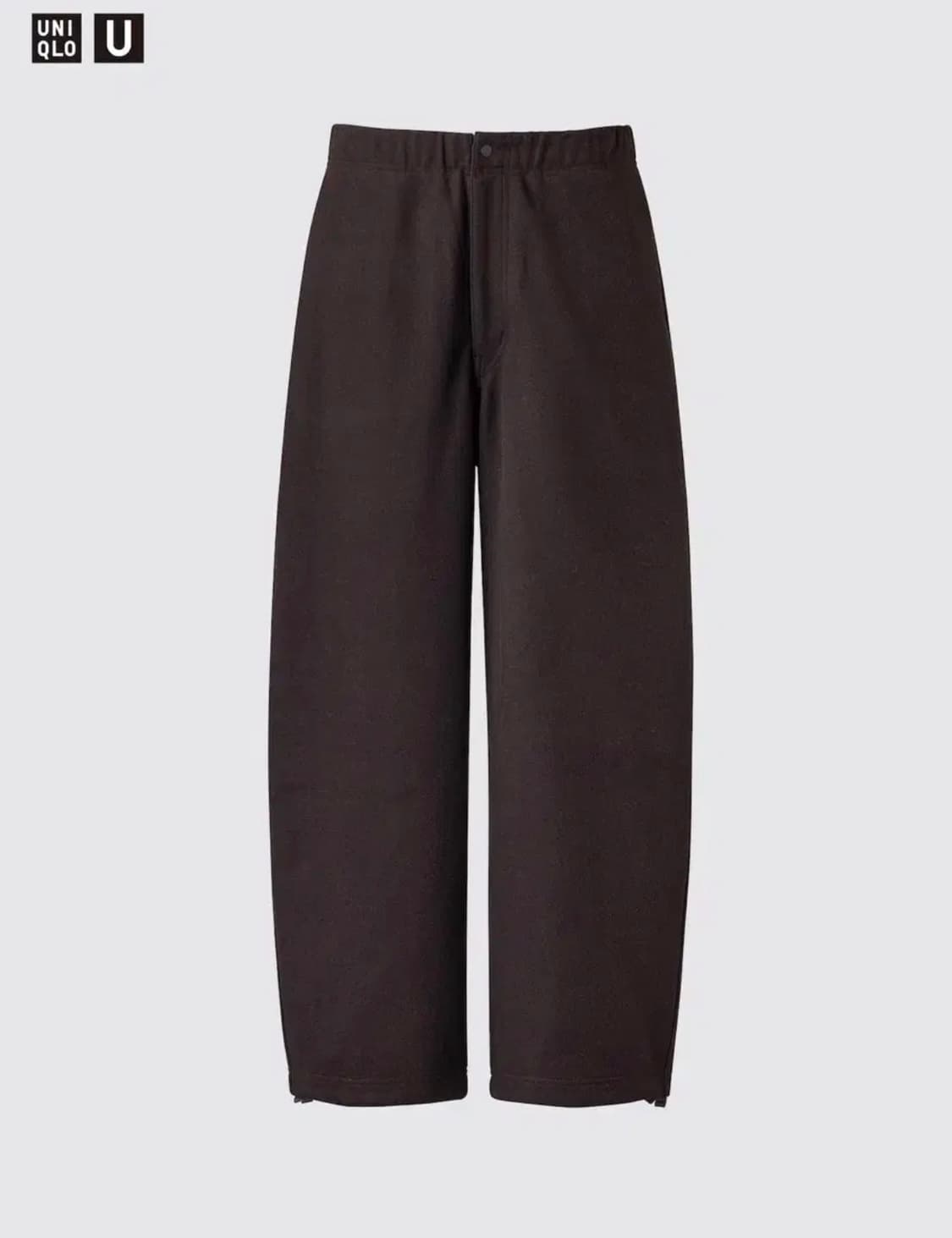 유니클로 u 브러시드 스웨트 와이드팬츠 다크 브라운 XL 상품이미지2