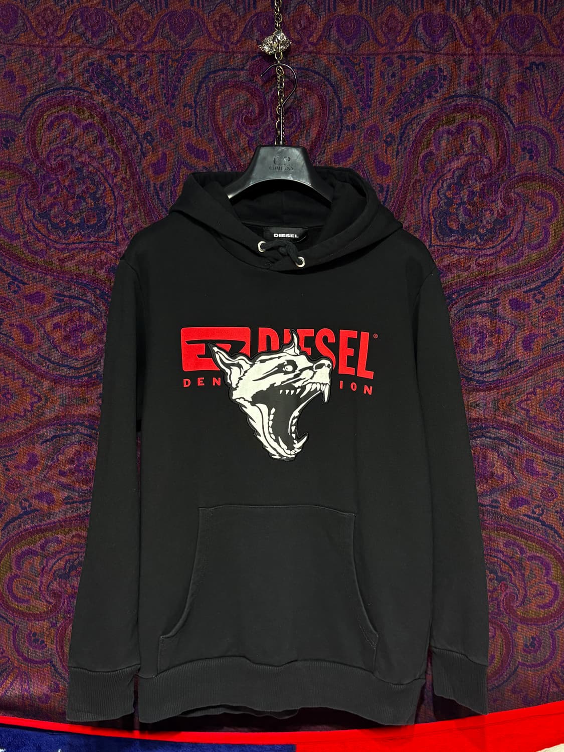 디젤 울프 블랙 후드티 상품이미지1