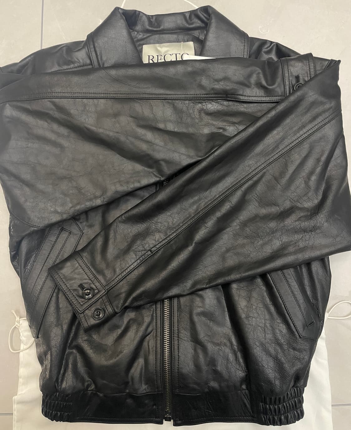 렉토 빈티지 크랙 레더 자켓 새상품 상품이미지5