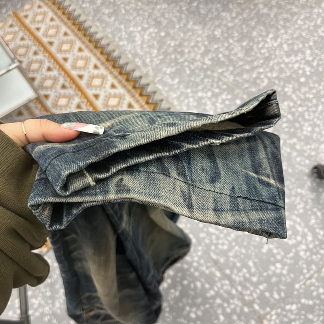 에비수 빈티지 아메카지 아이스 워싱 데님팬츠 38인치 C11204 상품이미지8