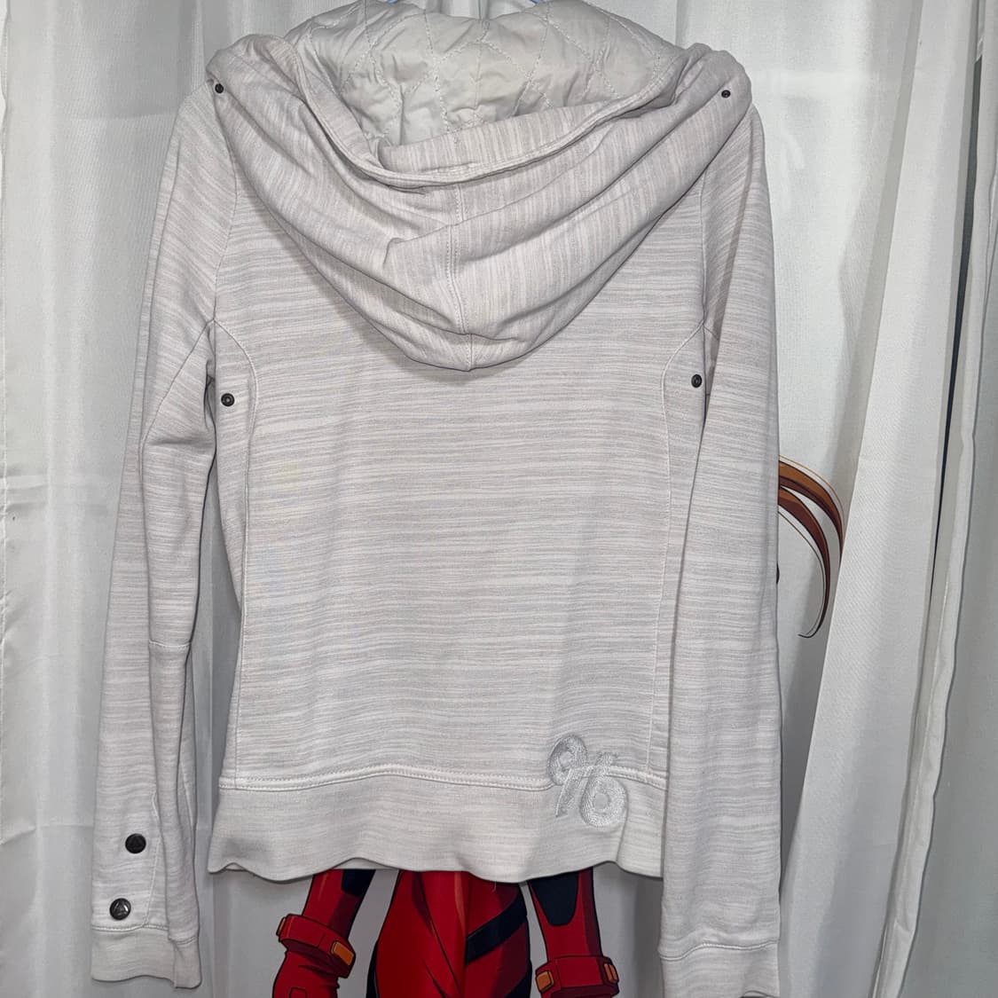 지스타로우 G star raw y2k 화이트 멜란지 버튼 후드집업 상품이미지2