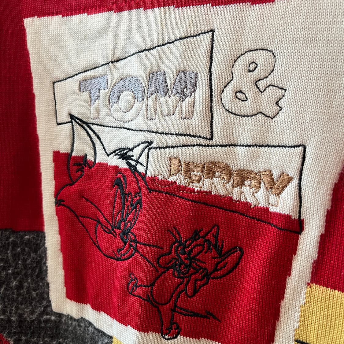 90s 아카이브 톰과 제리 그래픽 니트 자카드 키치 상품이미지4